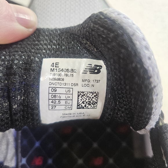 New Balance 1540v2 Running Shoes Mens 9 4E Extra Wide Gray Blue - Picture 6 of 8